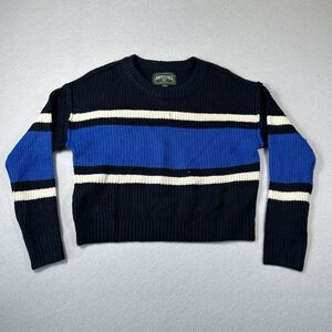 American Eagle Sweater‎ Womens Small Blue Striped Crop Pullover AE NWT